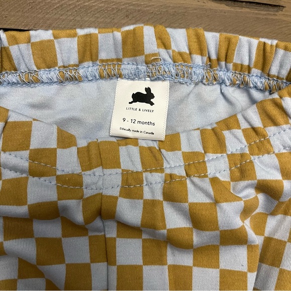 NWT Little and Lively blue/brown 9-12M leggings and headband - Picture 3 of 5